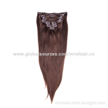 100gram 14-24-inch silky straight cheap 100% human hair clip-in hair extensions